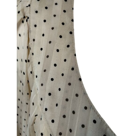 Rebecca Malone Womens 1X Champagne Polka Dot Balloon Plus Size Blouse - Picture 9 of 12